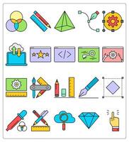 A set of 20 web design icons as infographic circles, geometry, 3d design vector