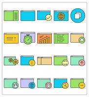 A set of 20 webpage icons as webpage content, webpage, approve webpage vector