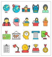 A set of 20 education icons as globe, distance learning, school vector