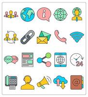 A set of 20 communication icons as team, globe, information vector
