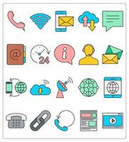 A set of 20 communication icons as call, wifi, mobile sms vector
