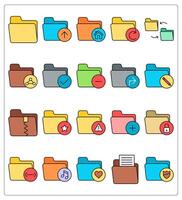 A set of 20 folder icons as folder, upload, folder, home folder vector