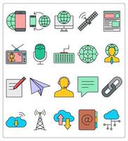 A set of 20 communication icons as mobile network, mobile data transfer vector