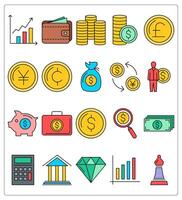 A set of 20 business icons as business growth, wallet vector