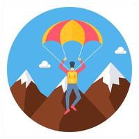 Paragliding and flight icon concept vector