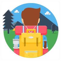 Backpack and travel icon concept vector