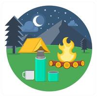Camping and camp icon concept vector