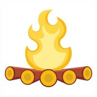 Bonfire and beach icon concept vector