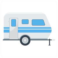 Camping Bus and bus icon concept vector
