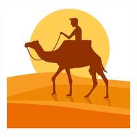 Desert and cactus icon concept vector