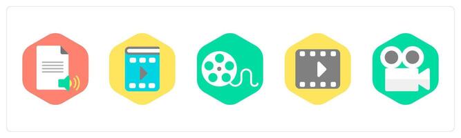 A set of 5 mix icons as content, file vector