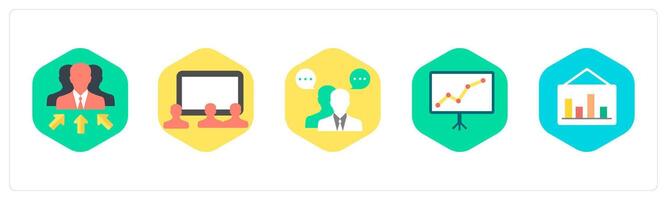 A set of 5 mix icons as business manager vector