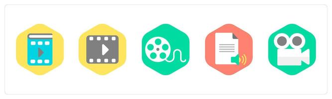A set of 5 mix icons as file, content vector