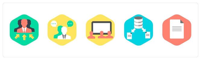 A set of 5 mix icons as business manager, business conversation vector