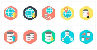 A set of 10 mix icons as globe, global connection, global location vector