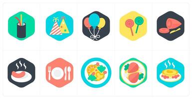 A set of 10 mix icons as cracker, celebration, balloons vector