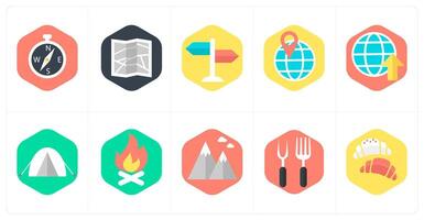 A set of 10 mix icons as compass direction, map, directions vector