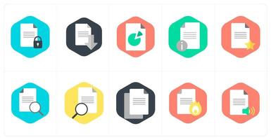 A set of 10 mix icons as document security, download document, data vector