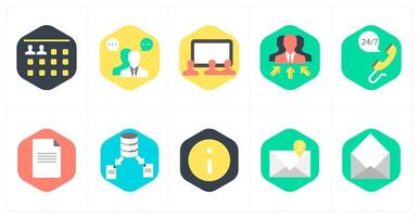 A set of 10 mix icons as user details, business conversation, conference vector