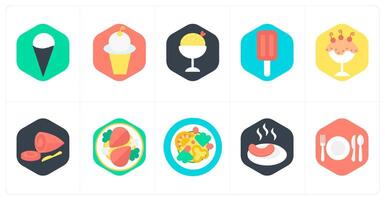 A set of 10 mix icons as ice cream cone, ice cream, dessert vector