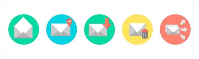 A set of 5 mix icons as email, mail location, mail download vector
