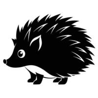a black and white hedgehog on a white background vector