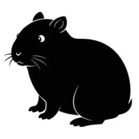 black silhouette of a guinea pig on a white background vector