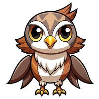 an owl with big eyes and big beak vector