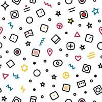 a seamless pattern with various shapes and symbols vector