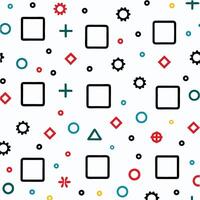 a pattern with squares and circles on it vector