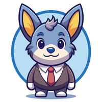 a cartoon dog wearing a suit and tie vector