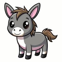 a cartoon donkey with brown eyes and a big nose vector