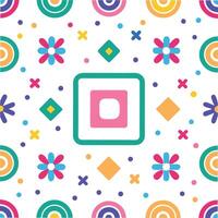 a colorful pattern with a square in the center vector