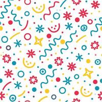a colorful pattern with stars and flowers vector