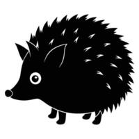 a black and white hedgehog on a white background vector