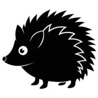 a black and white hedgehog on a white background vector