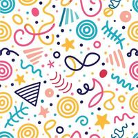 seamless pattern with colorful shapes and lines vector