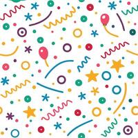 a colorful party background with balloons and stars vector