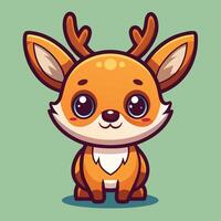 cute deer cartoon character illustration vector
