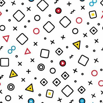 a colorful pattern with geometric shapes and arrows vector