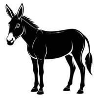 a black and white donkey on a white background vector
