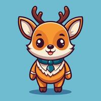 cute cartoon deer with a bow tie and a bow vector