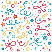 a colorful pattern with various shapes and letters vector