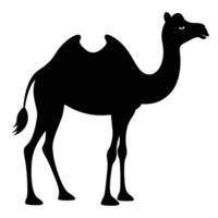 a camel silhouette is shown in black on a white background vector