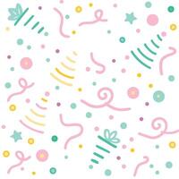 a colorful pattern with confetti and streamers vector