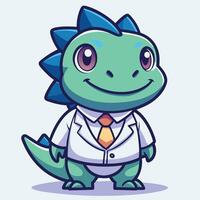 cartoon dinosaur in a suit and tie vector