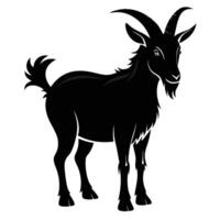 black goat on white background, isolated vector
