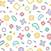 a colorful pattern with various shapes and symbols vector