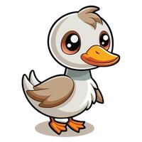 a cartoon duck with big eyes and a big beak vector