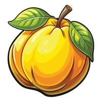an orange fruit with leaves on it vector